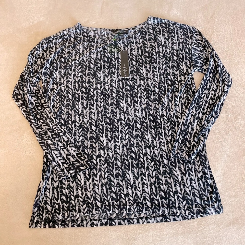 August Silk Lightweight Scoop Neck Top - Size S - Picture 6 of 12
